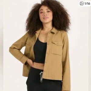 Vuori Ripstop Khaki Light Button Up Utility Collared Jacket Small